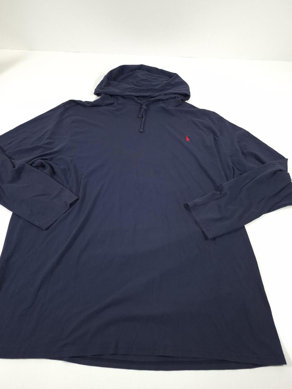 Polo Ralph Lauren Lightweight Hoodie Mens Big 3XLT Blue Jersey Pullover Pony